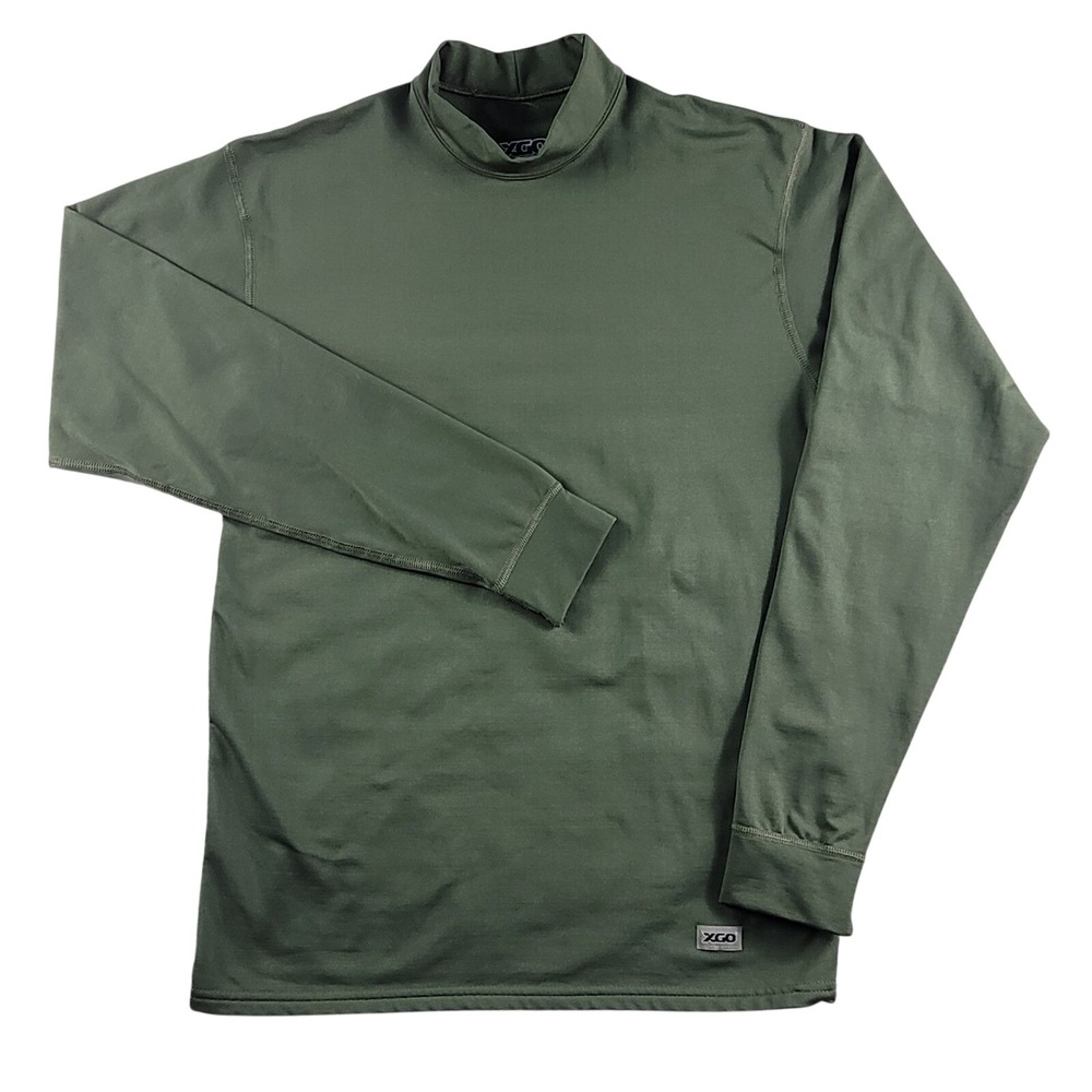 XGO Mock Neck Base Layer‎ Mens Small Green Excellent Acclimate Dry Tactical Top